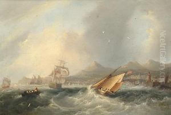 Towards Shore; Battling The High Seas Oil Painting by Philip Dawe