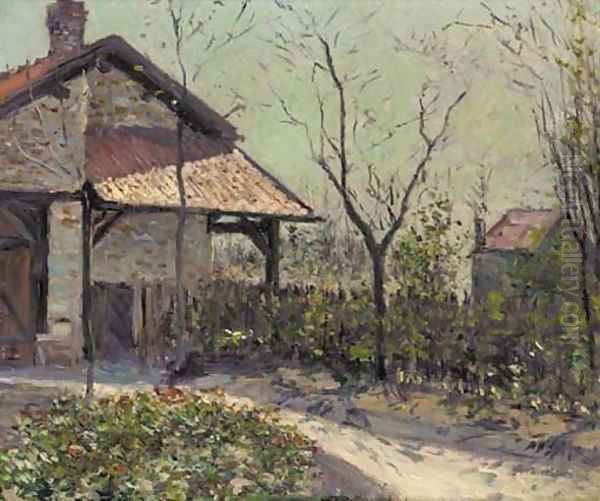 Hangar dans le jardin du Petit Gennevilliers Oil Painting by Gustave Caillebotte