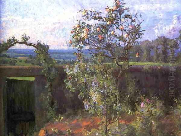 Landscape near Yerres 1877 Oil Painting by Gustave Caillebotte