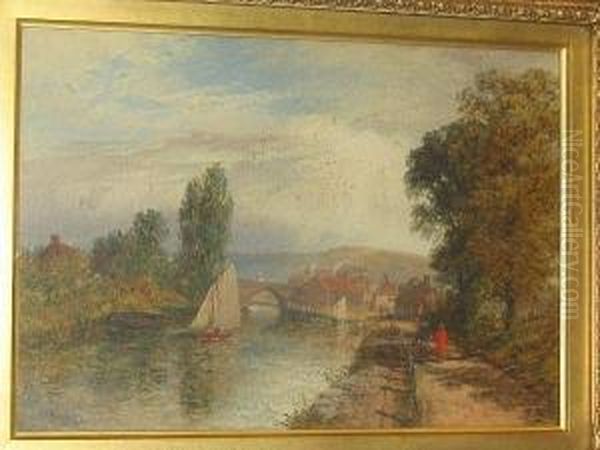 Chiswick Bridge Oil Painting by Alfred Dawson