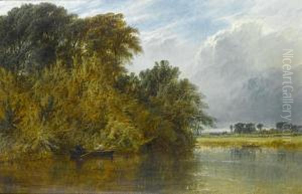 A Peaceful Backwater Oil Painting by Henry Thomas Dawson