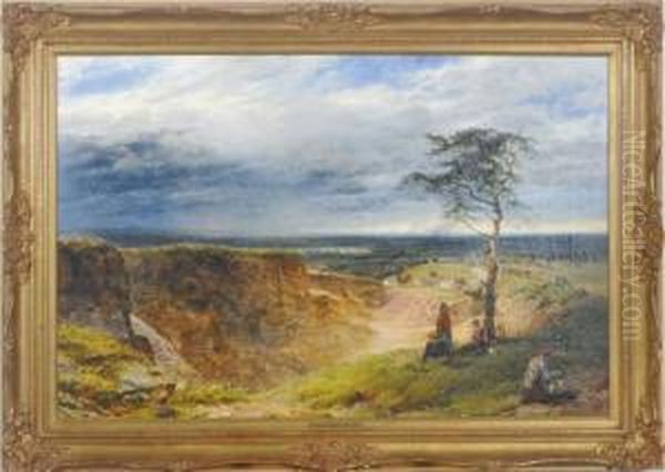 Figures By A Quarry Oil Painting by Henry Thomas Dawson