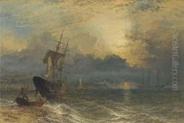 Waiting For The Tide Oil Painting by Henry Thomas Dawson