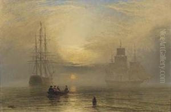 Sunrise In A Mist Oil Painting by Henry Thomas Dawson