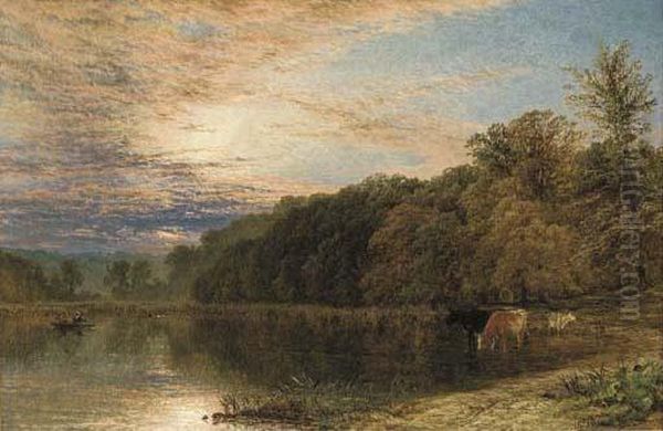 Pool In Sutton Park, Near Birmingham Oil Painting by Henry Thomas Dawson