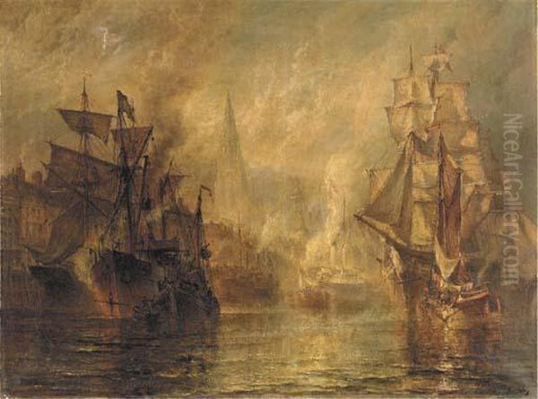 On The Rhine Oil Painting by Henry Thomas Dawson