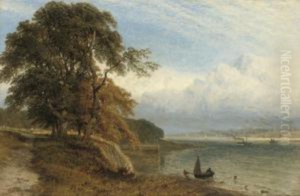 On The Trent Oil Painting by Henry Thomas Dawson