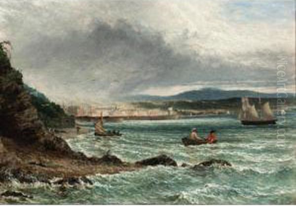 Harbour Approach Oil Painting by Henry Thomas Dawson