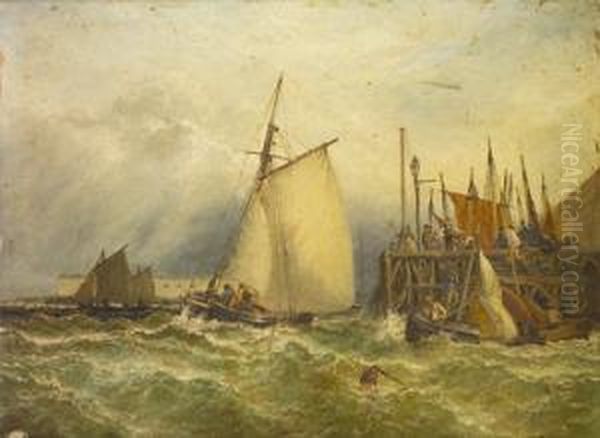 The Entrance To Portsmouth Harbour Oil Painting by Henry Thomas Dawson