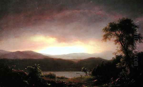 A Catskill Landscape, c.1858-60 Oil Painting by Frederic Edwin Church