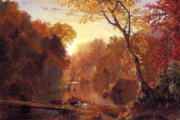 Autumn In North America Oil Painting by Frederic Edwin Church