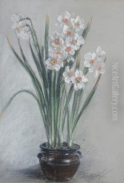 Spring Still Life Of Flowers Oil Painting by Lucy Dawson