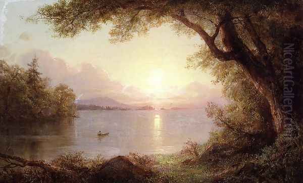 Landscape In The Adirondacks Oil Painting by Frederic Edwin Church