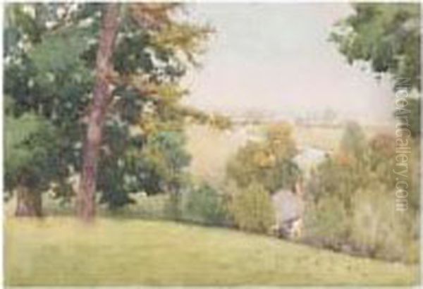 Summer Landscape Oil Painting by Nelson Ethelred Dawson