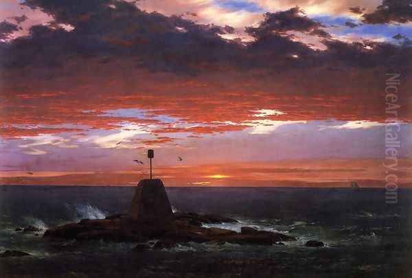 Beacon Off Mount Desert Island Oil Painting by Frederic Edwin Church