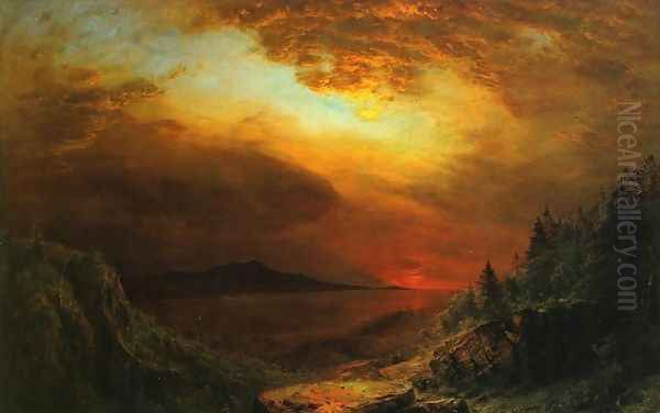 Twilight Mount Desert Island, Maine Oil Painting by Frederic Edwin Church