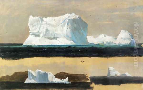 Icebergs, Twillingate, Newfoundland Oil Painting by Frederic Edwin Church