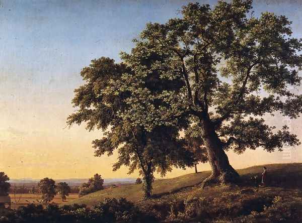 The Charter Oak Oil Painting by Frederic Edwin Church