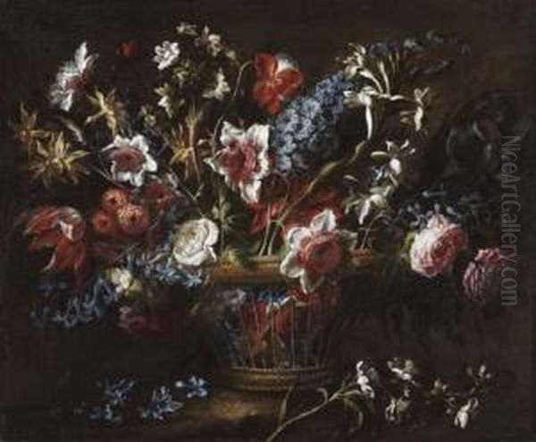 Cesta Con Flores Oil Painting by Juan De Arellano