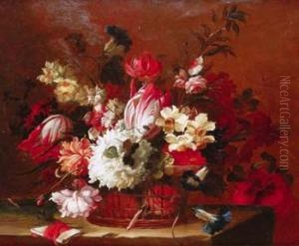 Cesta Con Flores Oil Painting by Juan De Arellano