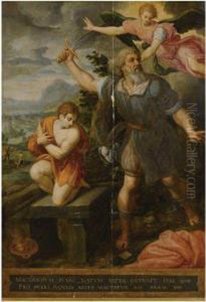 The Sacrifice Of Isaac Oil Painting by Jacob I De Backer