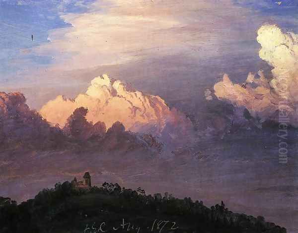 Clouds over Olana Oil Painting by Frederic Edwin Church