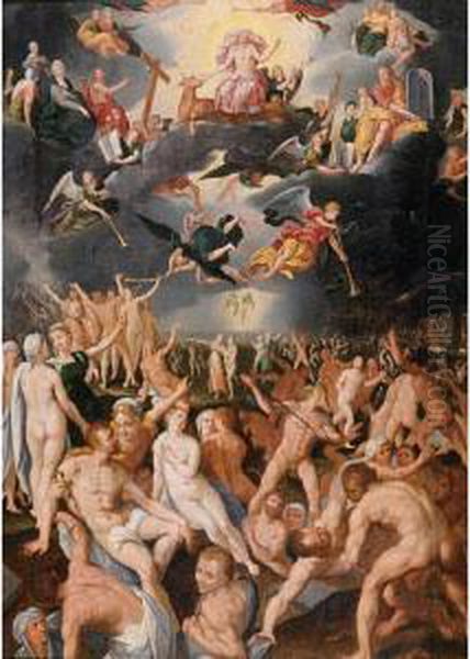 The Last Judgement Oil Painting by Jacob I De Backer