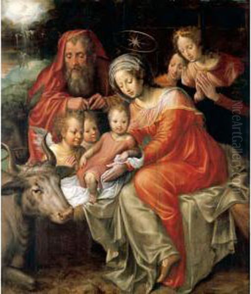 The Nativity Oil Painting by Jacob I De Backer