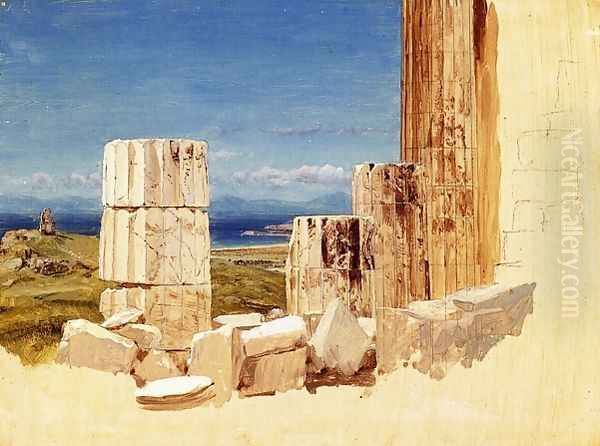 Broken Columns, View from the Parthenon, Athens Oil Painting by Frederic Edwin Church