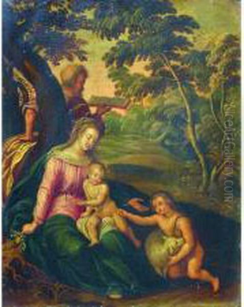 sainte Famille Et Saintjean-baptiste Oil Painting by Cornelis de Baellieur