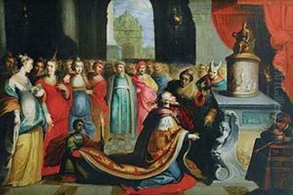 La Idolatria De Salomon Oil Painting by Cornelis de Baellieur