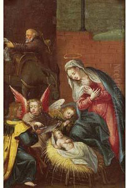 La Nativite. Oil Painting by Cornelis de Baellieur