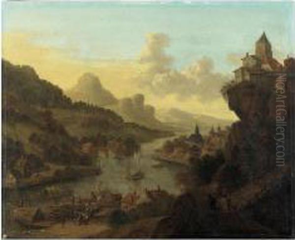 Paysage De La Vallee Du Rhin Oil Painting by Jan de Baen