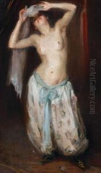 Maissa: Danseuse Du Ventre - Moulinrouge Oil Painting by Albert De Belleroche