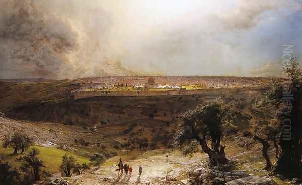 Jerusalem From The Mount Of Olives Oil Painting by Frederic Edwin Church