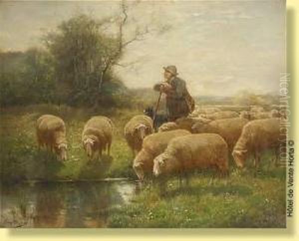 Berger Et Son Troupeau Oil Painting by Franz De Beul