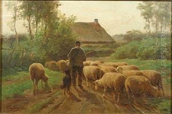 Berger Et Ses Moutons Oil Painting by Franz De Beul