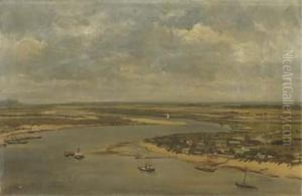 Vue Du Dnieper Oil Painting by Franz De Beul