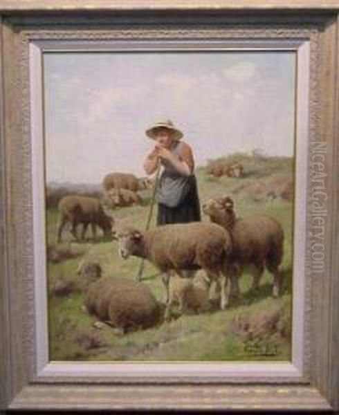 The Young Shepherdess Oil Painting by Franz De Beul