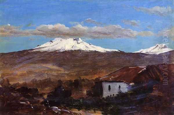 Mount Chimborazo, Ecuador, Shown from Riiobamba Oil Painting by Frederic Edwin Church