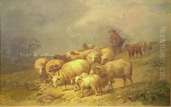 Tending The Flock Oil Painting by Laurent De Beul