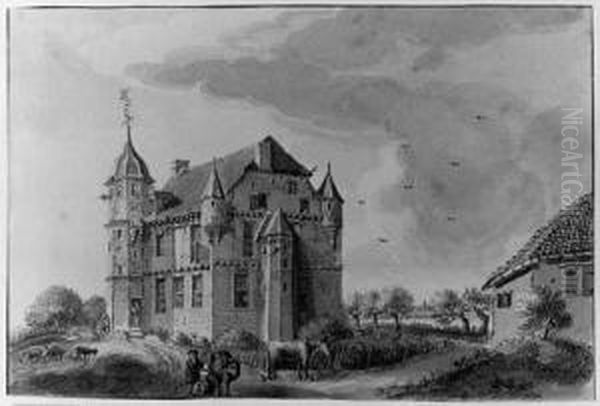 Castle Magerhorst Near Duiven Oil Painting by Jan De Beyer