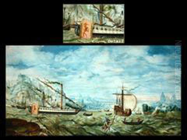 Kustenlandschaft Mit Schiffen
Und Dem Heiligem Christopherus Oil Painting by Herri met de Bles