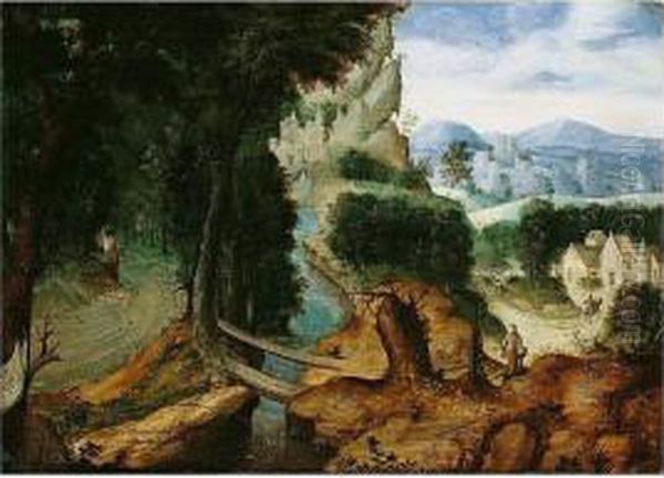 A Landscape With The Parable Of The Good Samaritan Oil Painting by Herri met de Bles