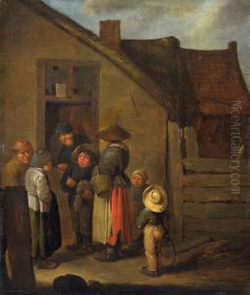 Der Rommelpot-spieler Oil Painting by Pieter de Bloot