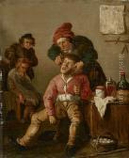 Beim Zahnarzt Oil Painting by Pieter de Bloot