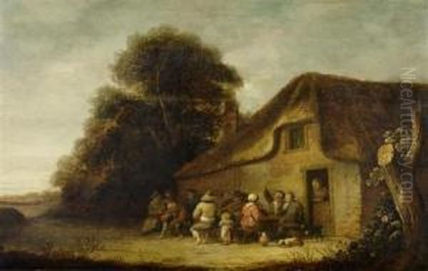 Szene Vor Einem Gasthaus. Oil Painting by Pieter de Bloot