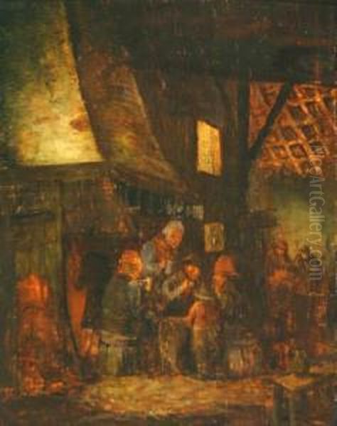 Figures Gathered In A Tavern Oil Painting by Pieter de Bloot