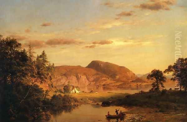 Home by the Lake Oil Painting by Frederic Edwin Church