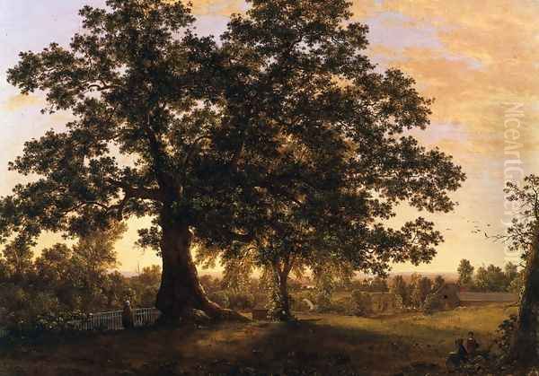 The Charter Oak at Hartford, c.1846 Oil Painting by Frederic Edwin Church